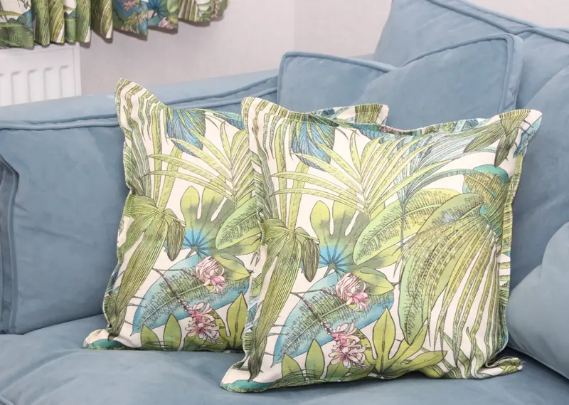 Tropical print cushions by Heather Horrocks Leigh