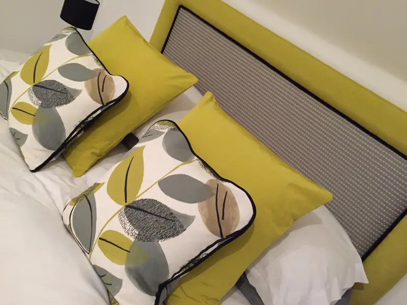 Leaf print cushions by Heather Horrocks Leigh
