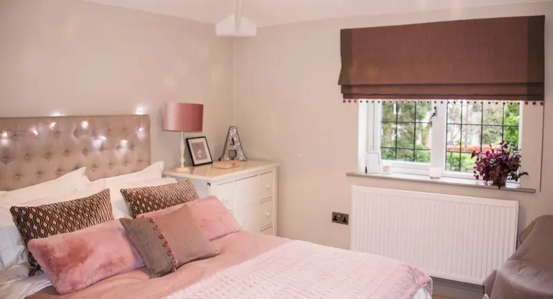Bedroom Roman blind made to measure by Heather Horrocks Leigh